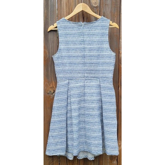 Doe & Rae A-Line Halter Mini Dress Blue & White Stripes - Picture 2 of 3